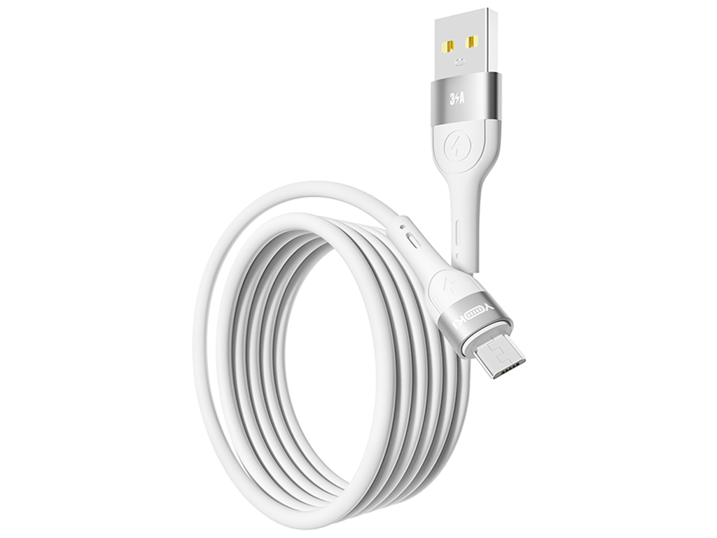Кабель Yoki Extra, USB-A — Micro USB, 3A, 1,2м, Білий