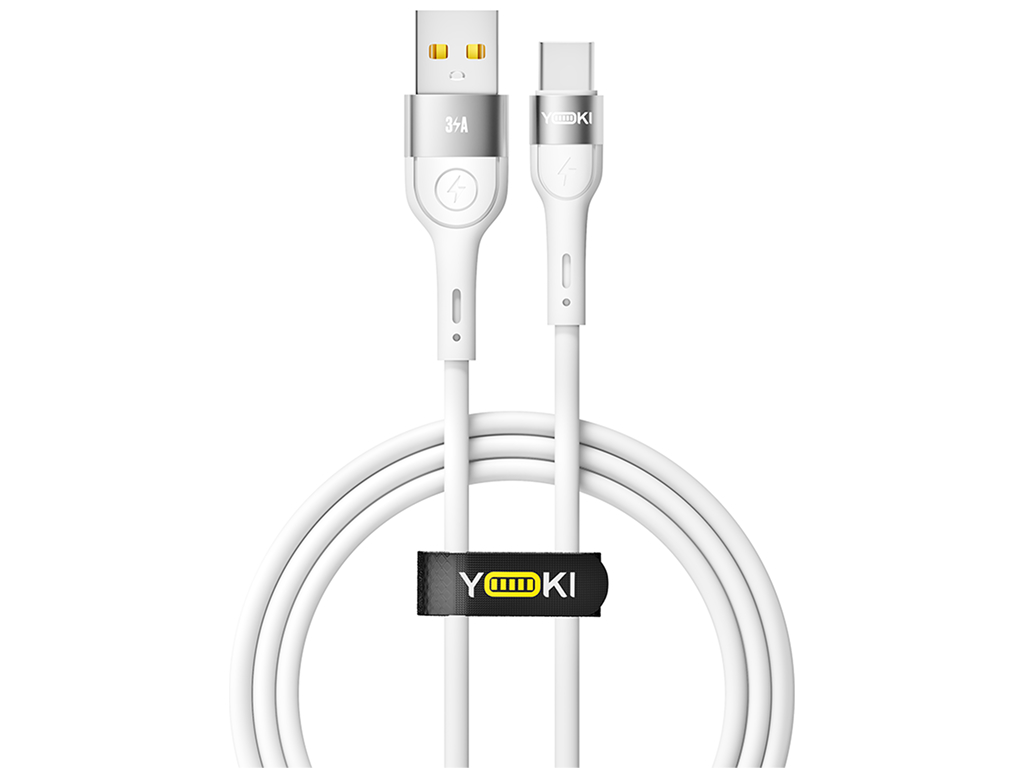 Кабель Yoki Extra, USB-A - Type-C, 3A, 1,2м Білий