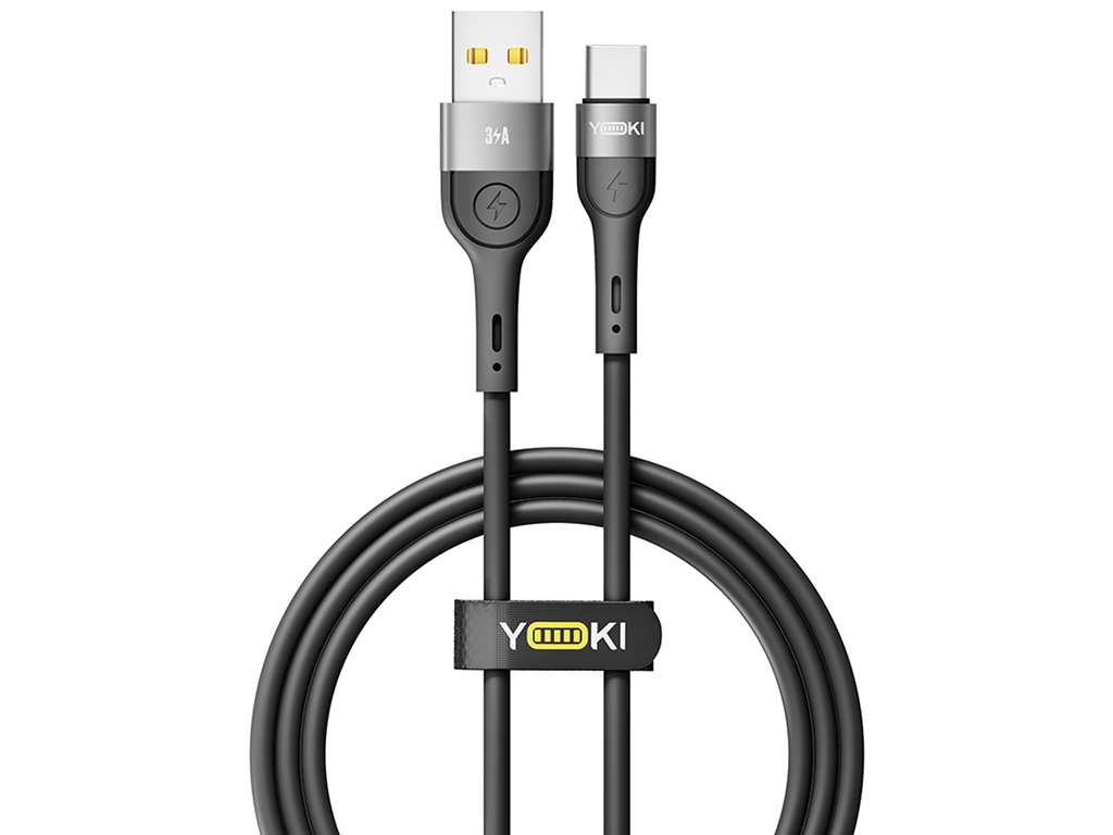 Кабель Yoki Extra, USB-A - Type-C, 3A, 1,2м Чорний
