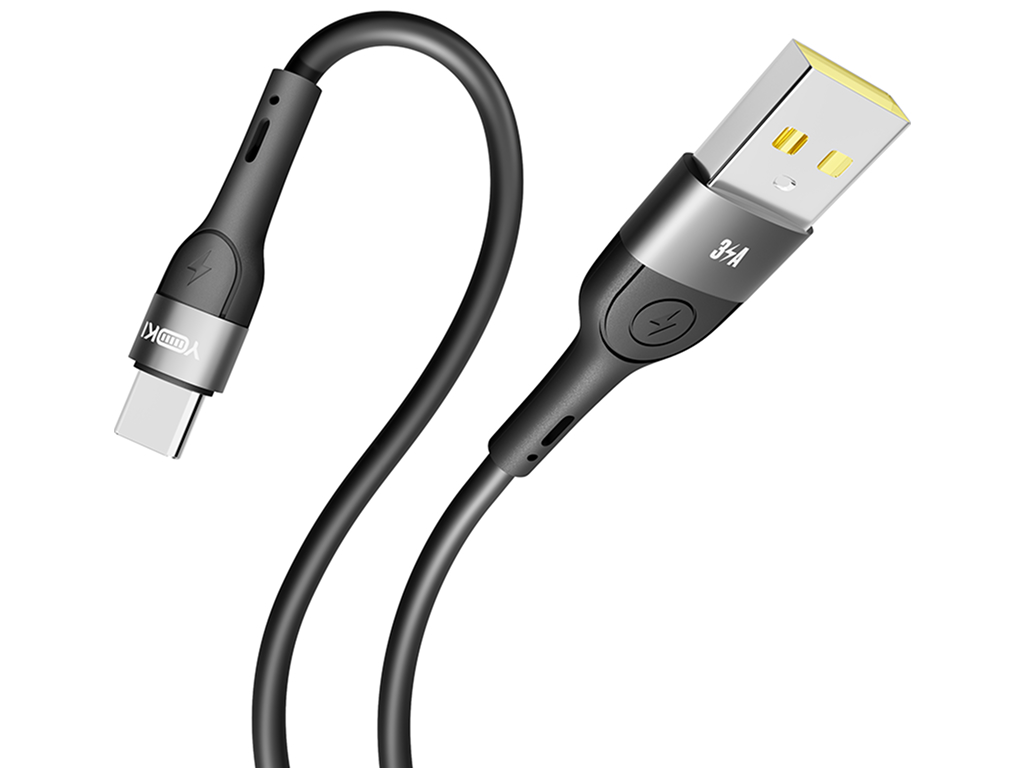 Кабель Yoki Extra, USB-A - Type-C, 3A, 1,2м Чорний