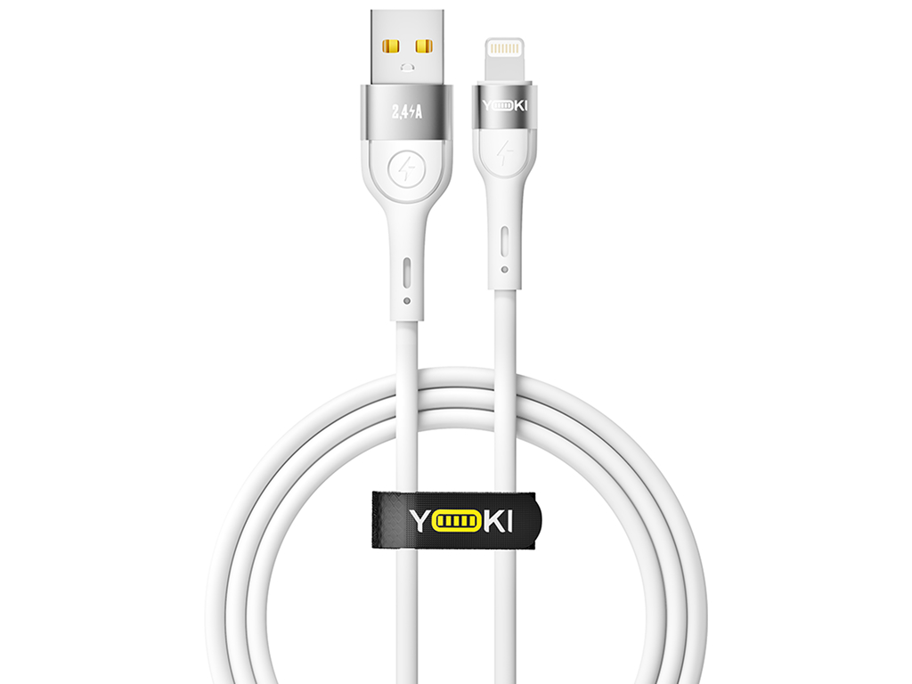 Кабель Yoki Extra, USB-A - Lightning, 2,4A, 1,2м, Білий