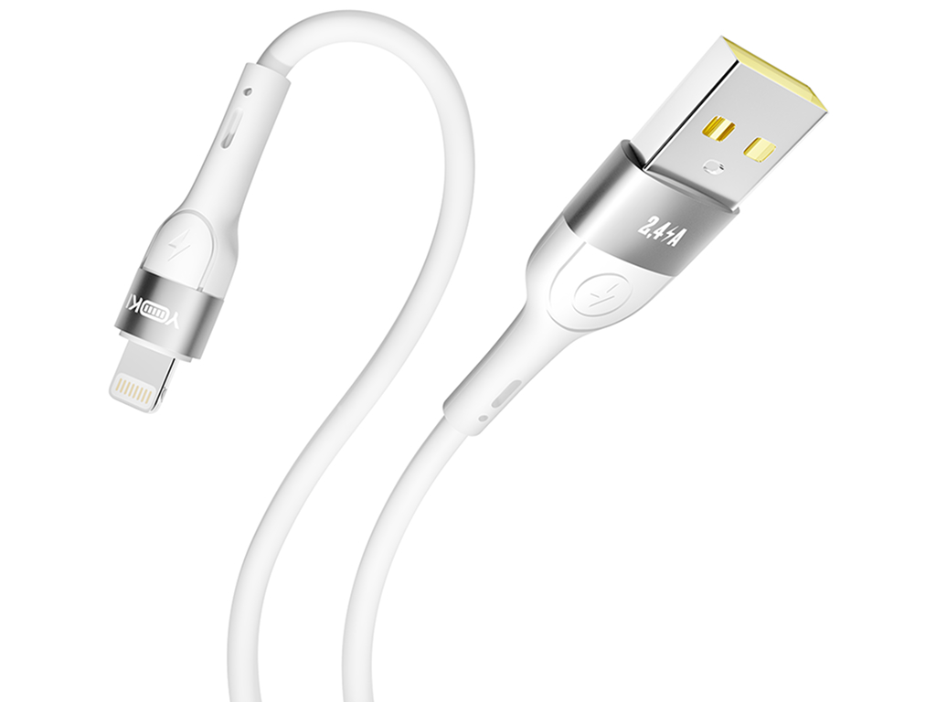 Кабель Yoki Extra, USB-A - Lightning, 2,4A, 1,2м, Білий
