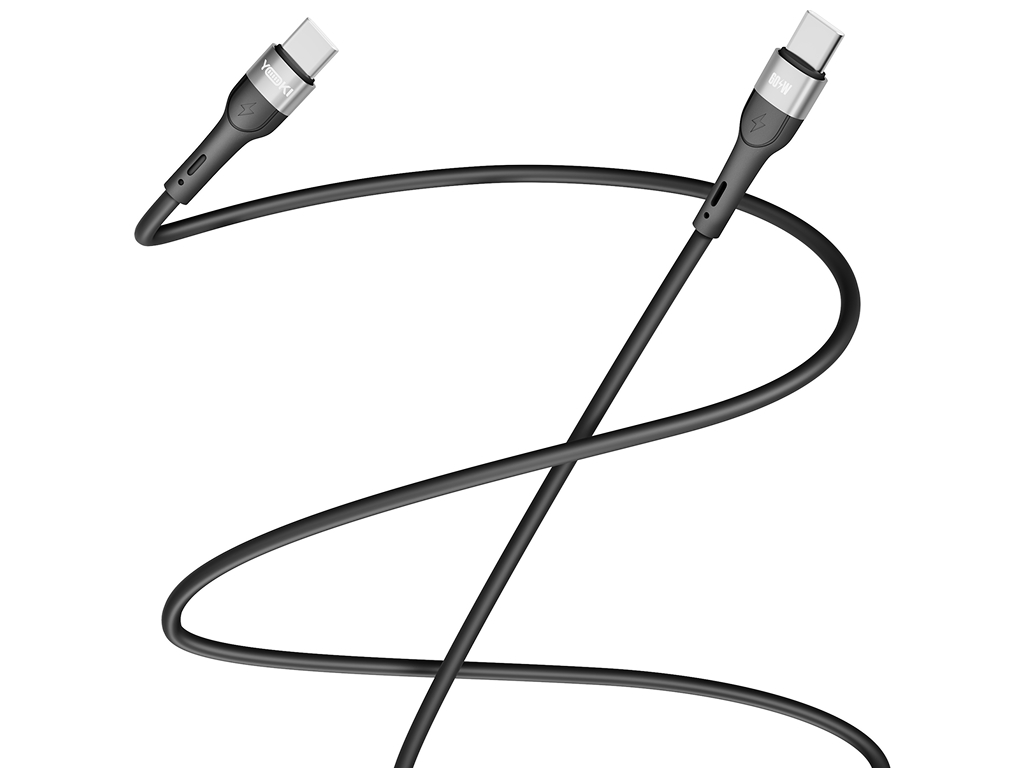 Кабель Yoki Extra, Type-C - Type-C, 60W, 1,2м, Чорний