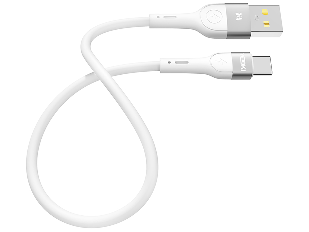 Кабель Yoki Extra, USB-A - Type-C, 3A, 25см, Білий