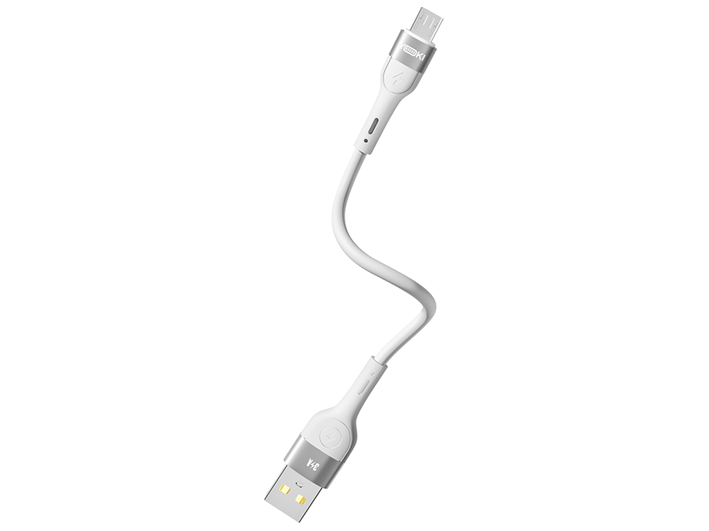 Кабель Yoki Extra, USB-A - Micro USB, 3A, 25см, Білий