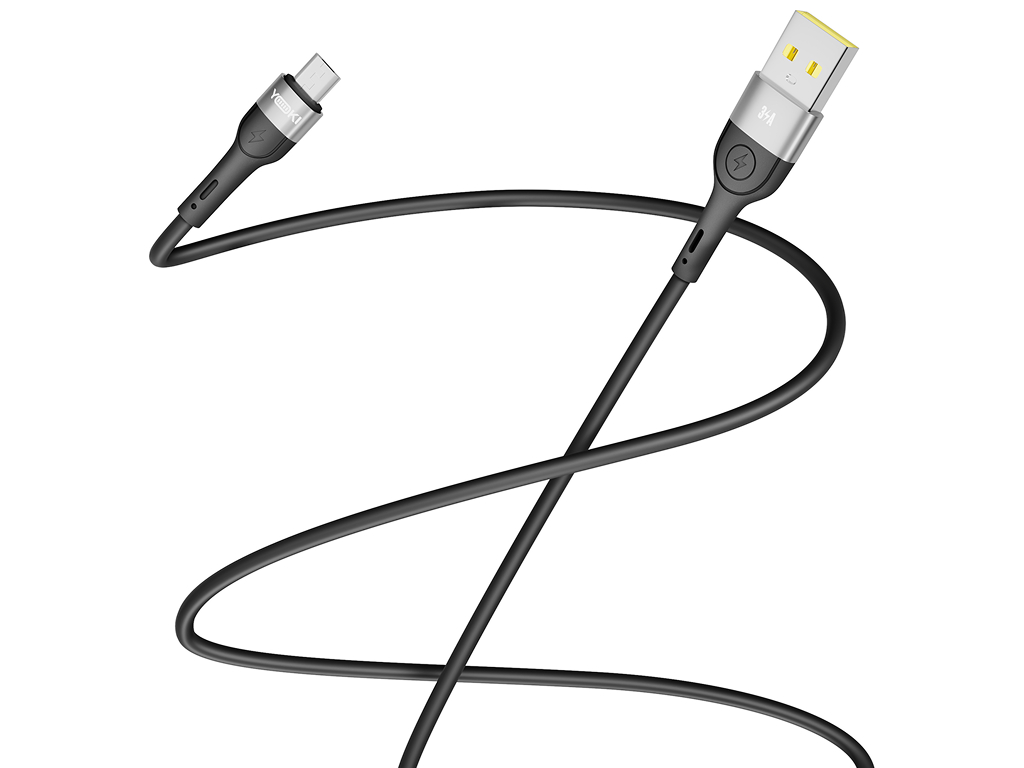 Кабель Yoki Extra, USB-A — Micro USB, 3A, 2м, Чорний