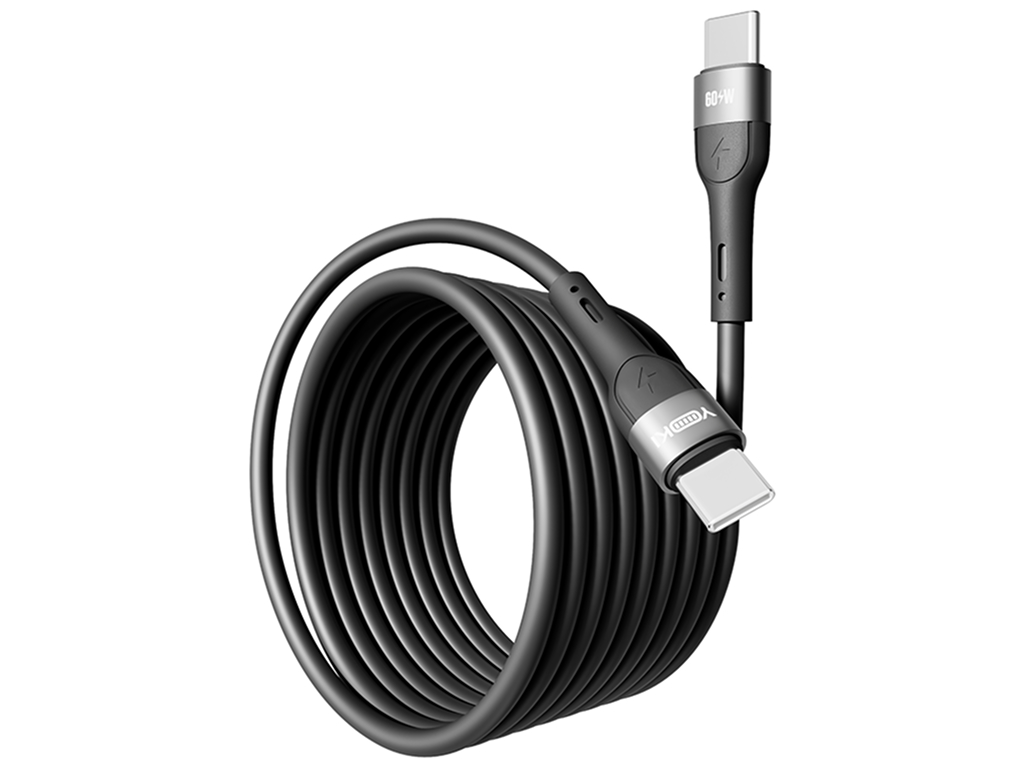 Кабель Yoki Extra, Type-C - Type-C, 60W, 2м, Чорний