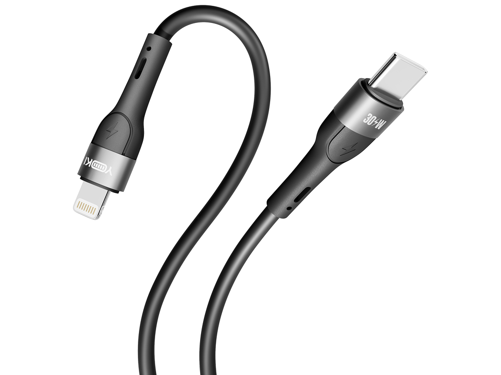 Кабель Yoki Extra, Type-C - Lightning, 30W, 2м, Чорний