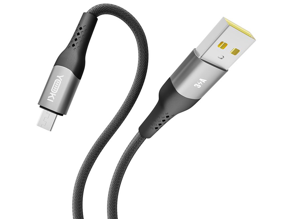 Кабель Yoki Solid, USB-A - Micro-USB, 3A, 1,2 м, Чорний