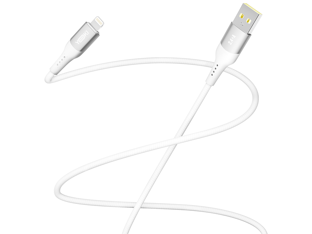 Кабель Yoki Solid, USB-A - Lightning, 2,4A, 1,2м, Білий