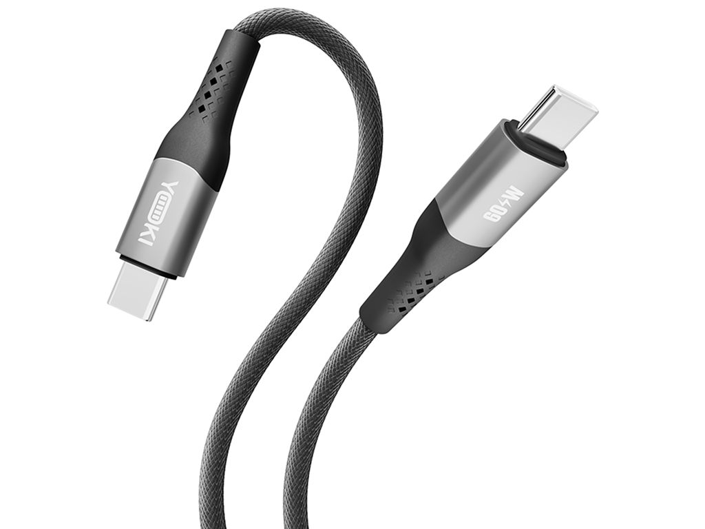 Кабель Yoki Solid, Type-C - Type-C, 60W, 1,2м, Чорний