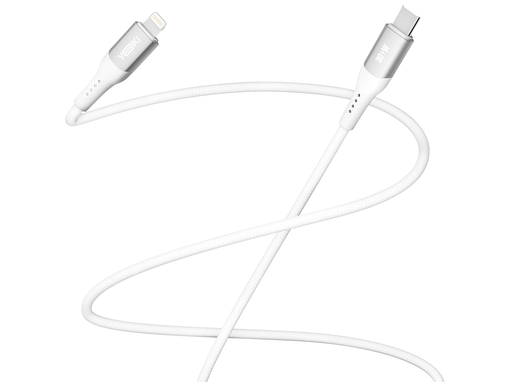 Кабель Yoki Solid, Type-C — Lightning, 30W, 1,2м, Белый