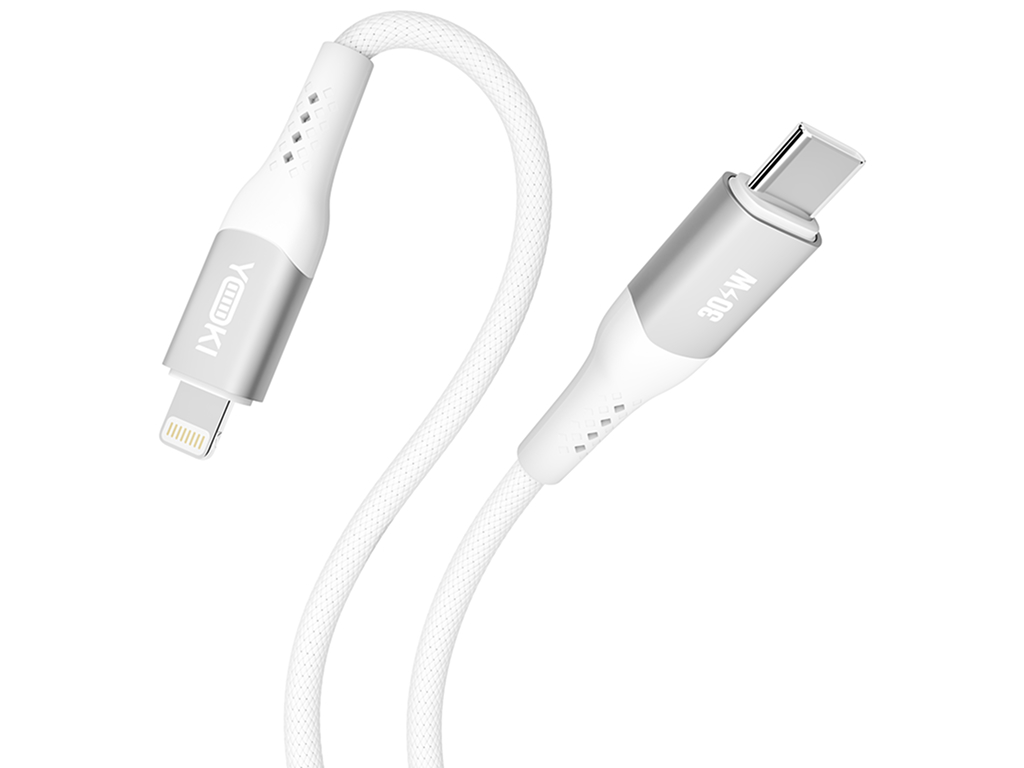 Кабель Yoki Solid, Type-C — Lightning, 30W, 1,2м, Белый