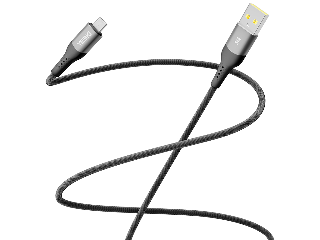 Кабель Yoki Solid, USB-A — Micro-USB, 3A, 2м, Чорний