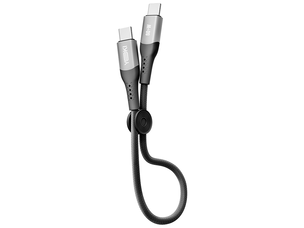 Кабель Yoki Solid, Type-C — Type-C, 60Вт, 25см, Черный