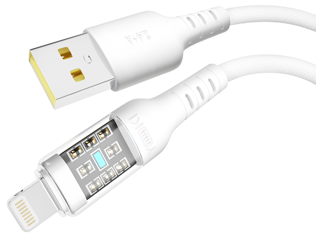 Кабель Yoki Cyber, USB-A - Lightning, 2,4 A, 1,2 м, колір білий