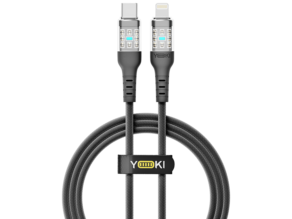 Кабель Yoki Cyber, Type-C - Lightning, 30W, 1,2м, Чорний