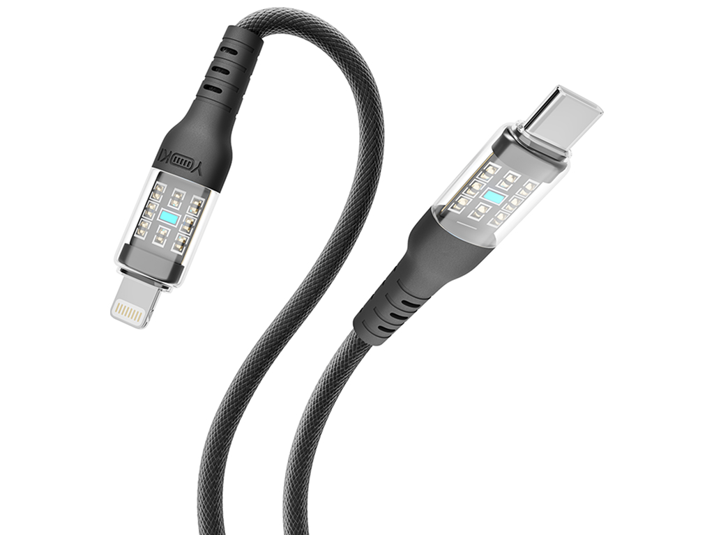 Кабель Yoki Cyber, Type-C - Lightning, 30W, 1,2м, Чорний
