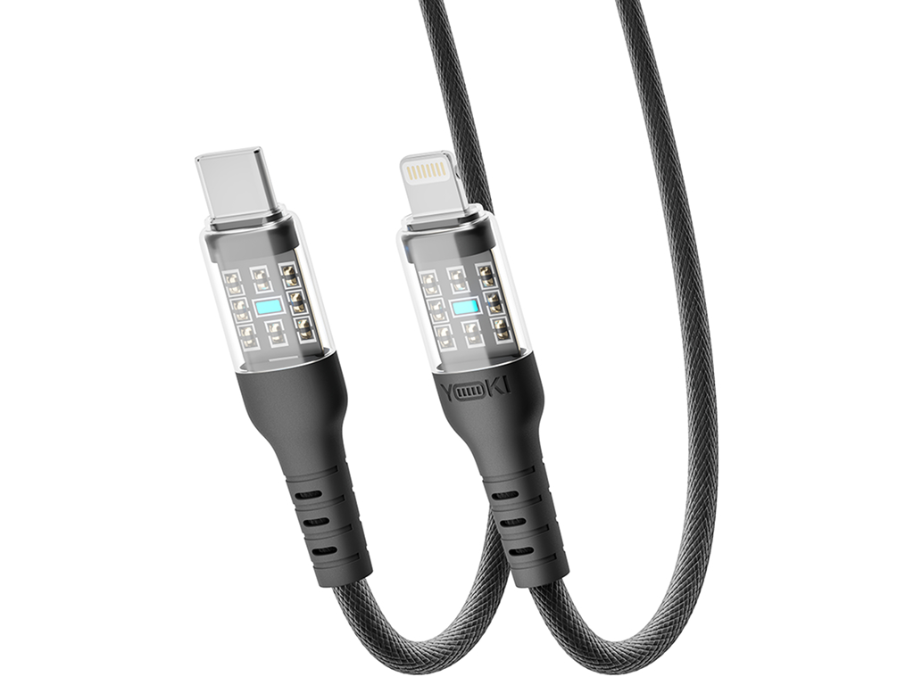 Кабель Yoki Cyber, Type-C - Lightning, 30W, 1,2м, Чорний
