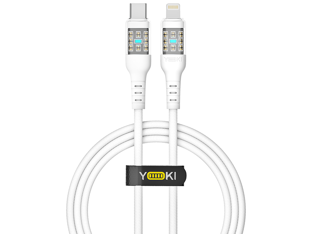 Кабель Yoki Cyber, Type-C — Lightning, 30W, 1,2м, Белый