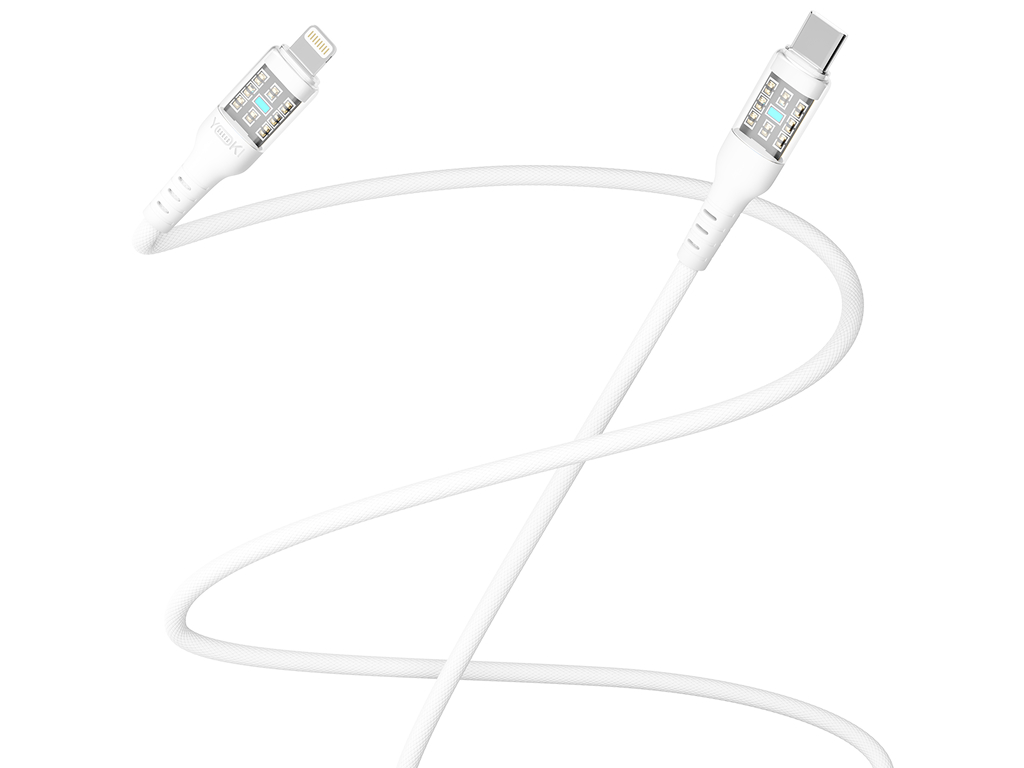 Кабель Yoki Cyber, Type-C — Lightning, 30W, 1,2м, Белый