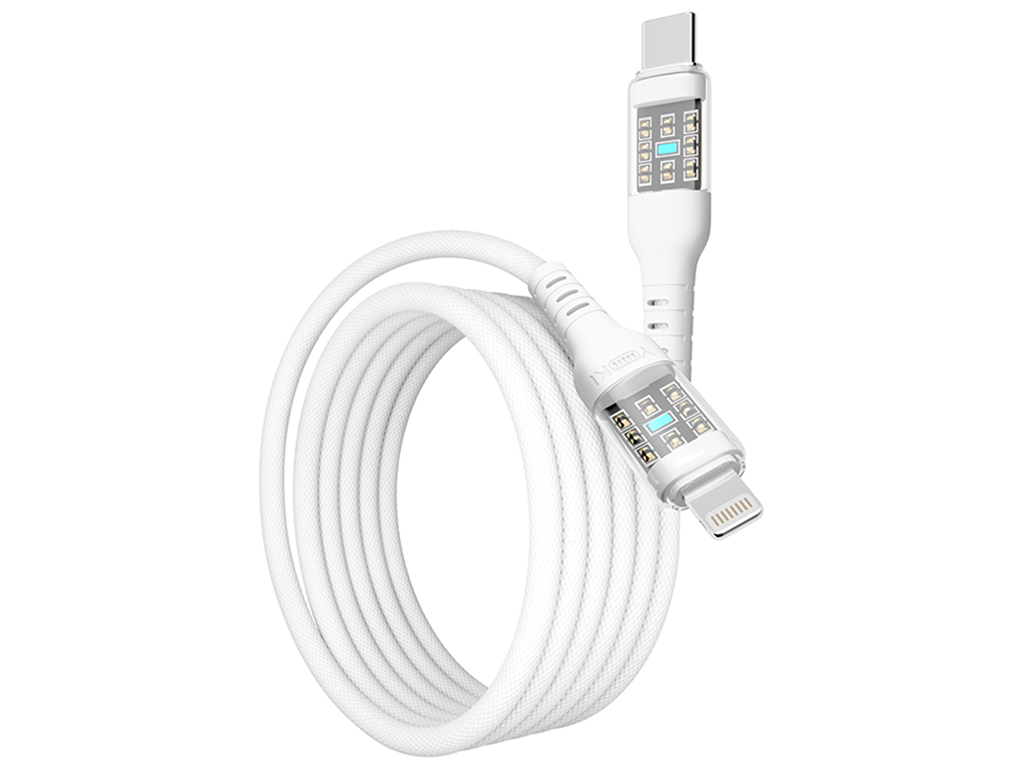 Кабель Yoki Cyber, Type-C — Lightning, 30W, 1,2м, Белый