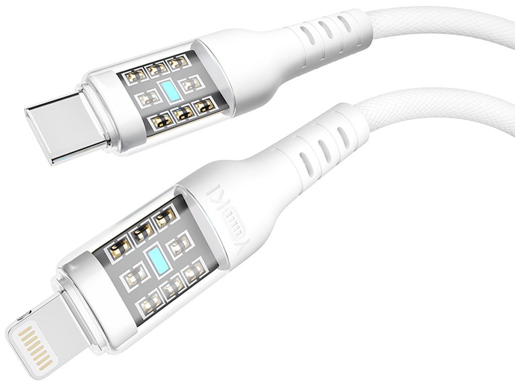 Кабель Yoki Cyber, Type-C — Lightning, 30W, 1,2м, Белый