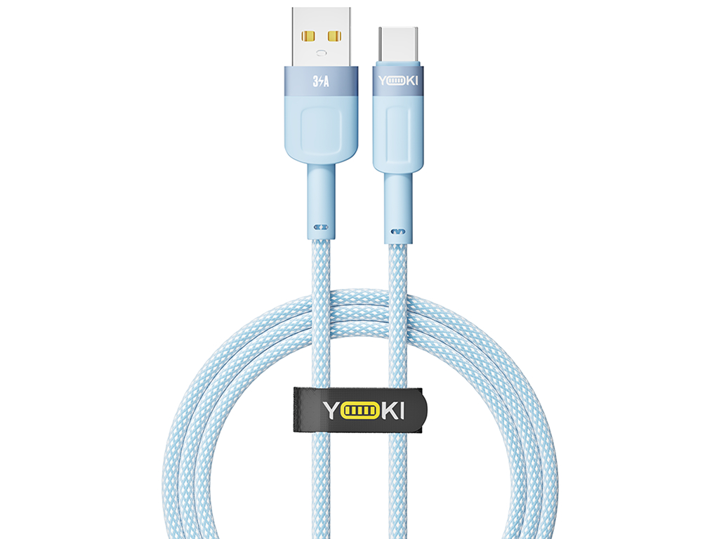 Кабель Yoki Style, USB-A - Type-C, 60W, 1,2м, Синій