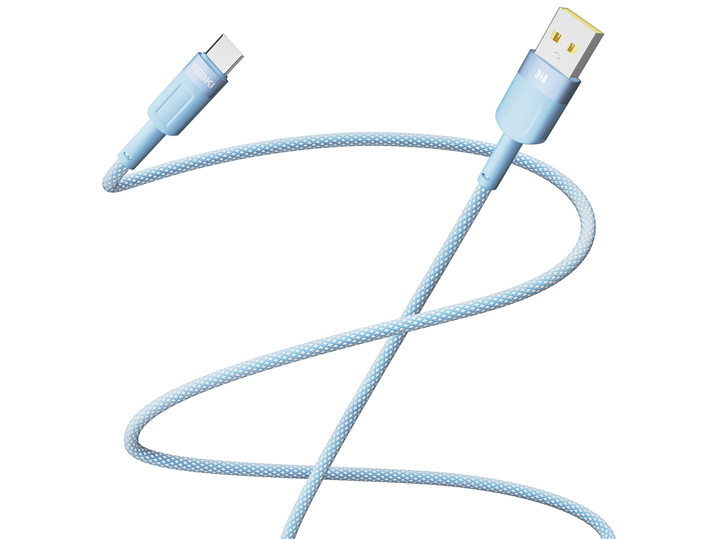 Кабель Yoki Style, USB-A - Type-C, 60W, 1,2м, Синій