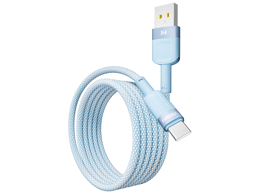 Кабель Yoki Style, USB-A - Type-C, 60W, 1,2м, Синій