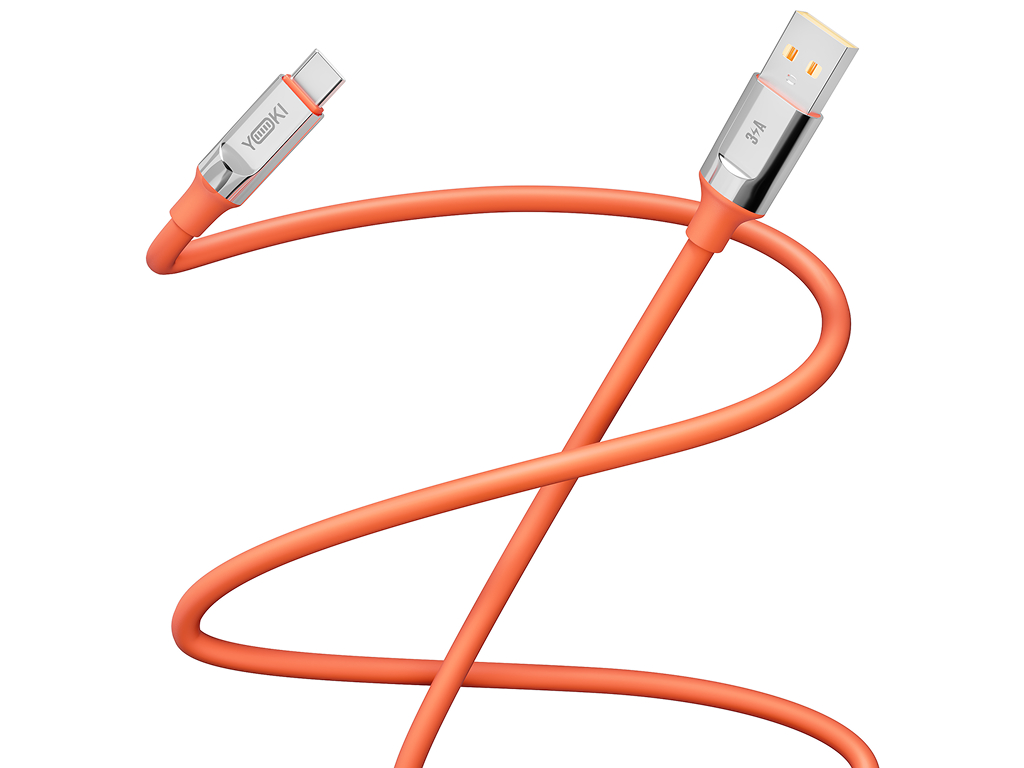 Кабель Yoki Ultra, USB-A - Type-C, 60W, 1,2м, Помаранчевий