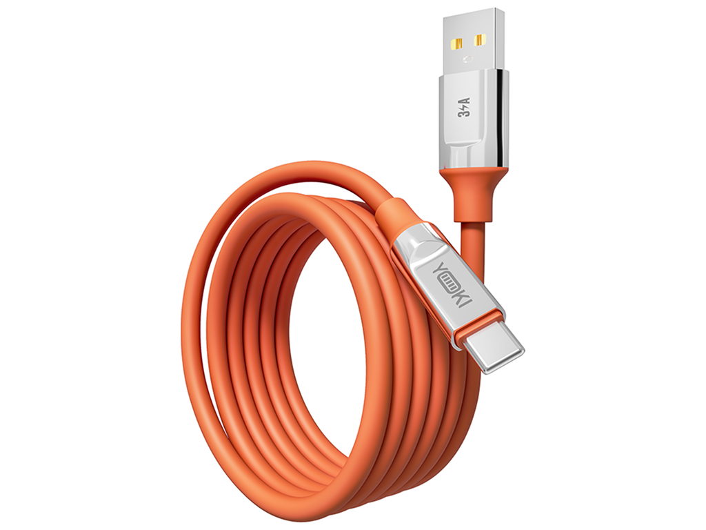 Кабель Yoki Ultra, USB-A - Type-C, 60W, 1,2м, Помаранчевий