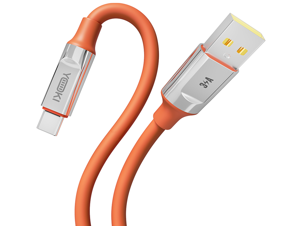 Кабель Yoki Ultra, USB-A - Type-C, 60W, 1,2м, Помаранчевий