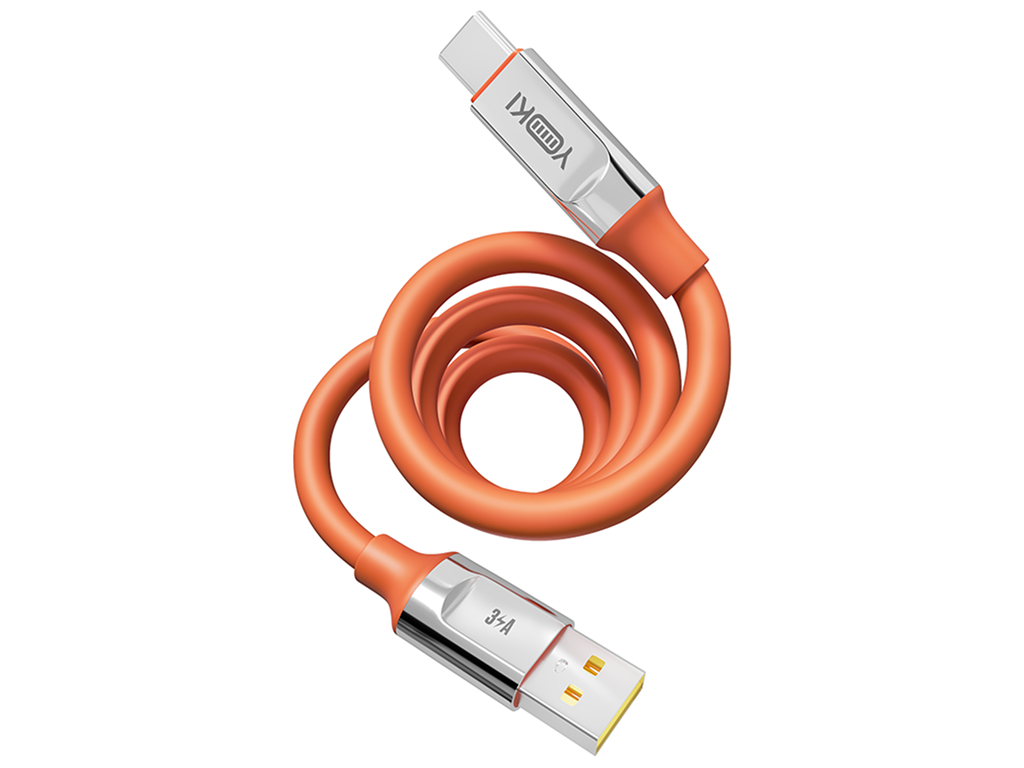 Кабель Yoki Ultra, USB-A - Type-C, 60W, 1,2м, Помаранчевий