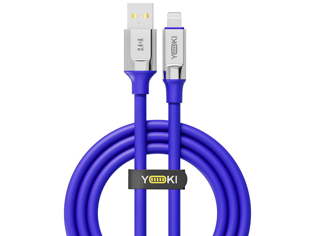 Кабель Yoki Ultra, USB-A - Lightning, 12W, 1,2м, Синій