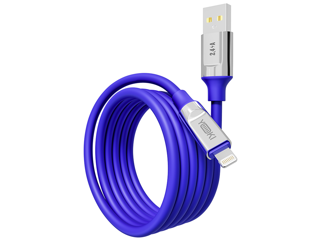 Кабель Yoki Ultra, USB-A - Lightning, 12W, 1,2м, Синій