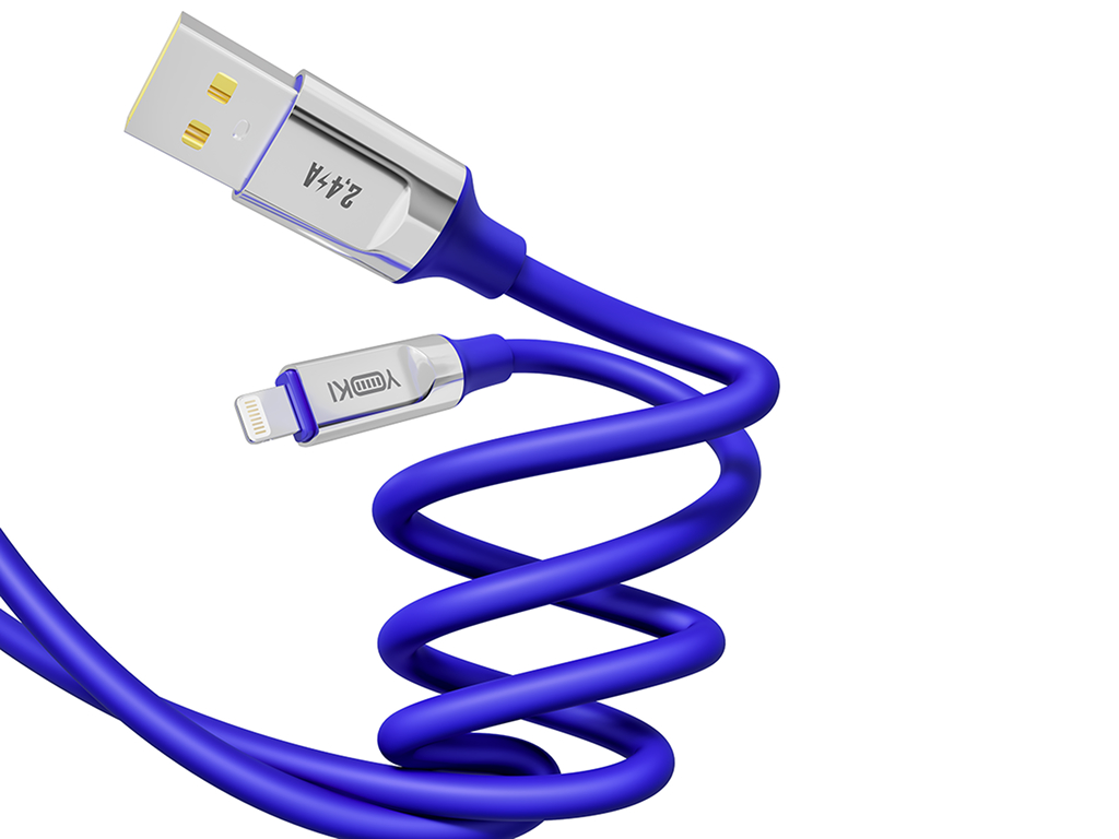Кабель Yoki Ultra, USB-A - Lightning, 12W, 1,2м, Синій