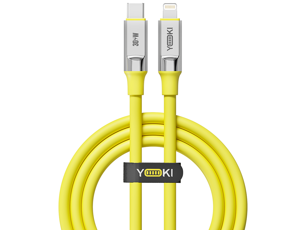Кабель Yoki Ultra, Type-C — Lightning, 30W, 1,2м, Желтый