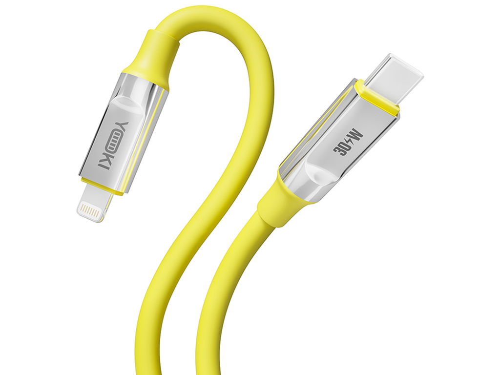 Кабель Yoki Ultra, Type-C — Lightning, 30W, 1,2м, Желтый