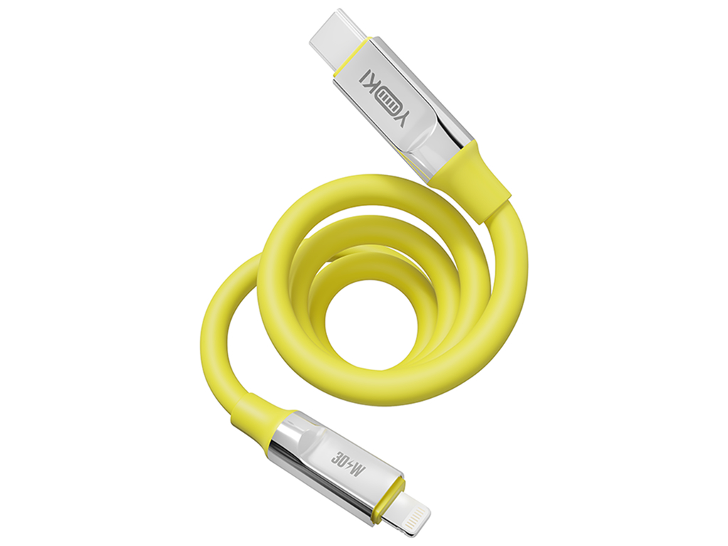 Кабель Yoki Ultra, Type-C — Lightning, 30W, 1,2м, Желтый