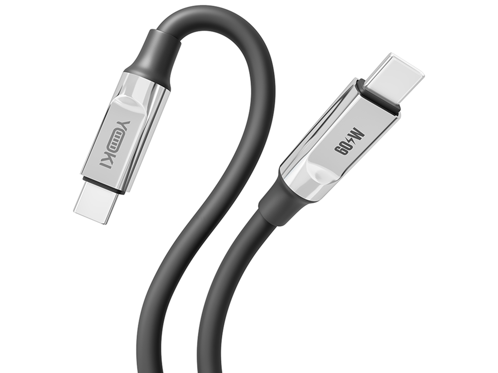 Кабель Yoki Ultra, Type-C — Type-C, 60W, 1,2м, Черный