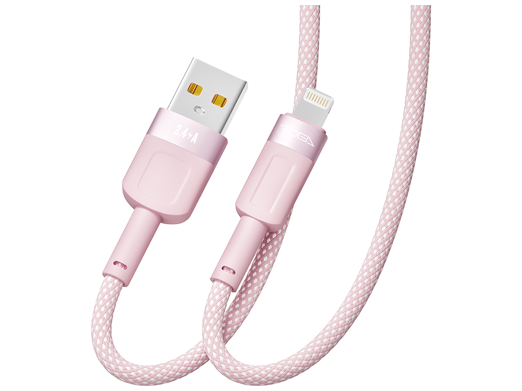 Кабель USB Ridea RC-CP43 ColorPro Lightning 12W 1,2м Цвет Розовый