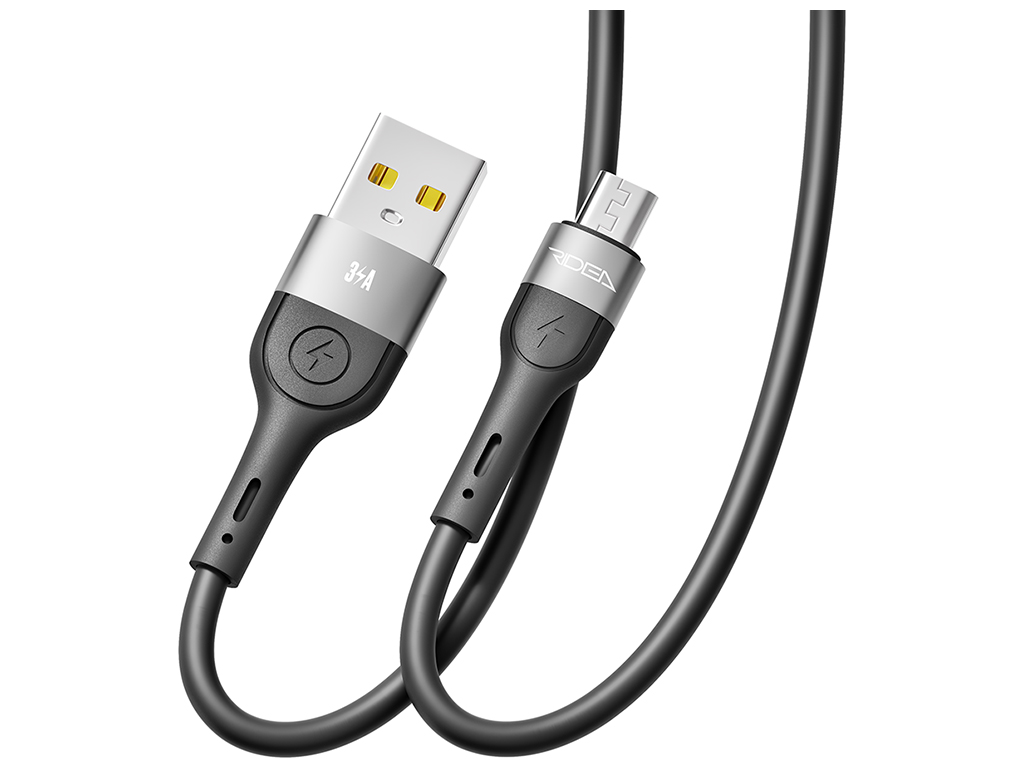 Кабель USB Ridea RC-XS51 X-Silicone MicroUSB 3A 1,2м Цвет Черный