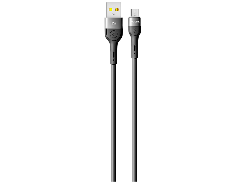 Кабель USB Ridea RC-XS51 X-Silicone MicroUSB 3A 2м, Цвет Черный