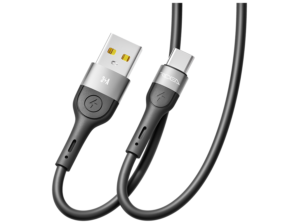 Кабель USB Ridea RC-XS51 X-Silicone Type-C 3A 2м, Цвет Черный