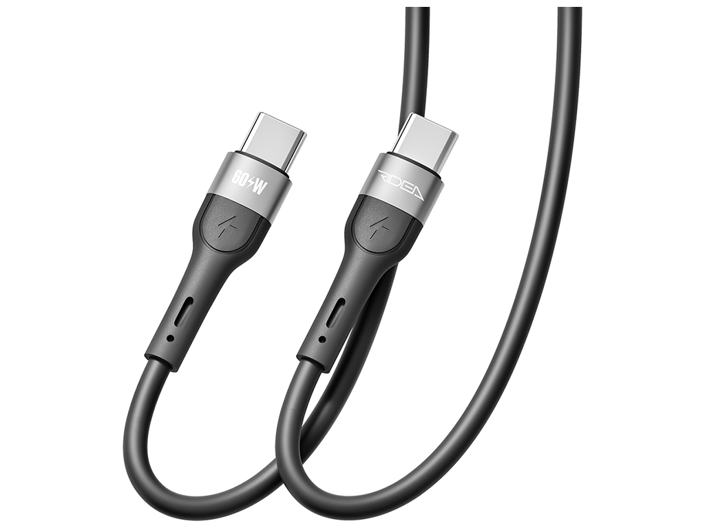 Кабель USB Ridea RC-XS51 X-Silicone Type-C to Type-C 60W 2м, Цвет Черный