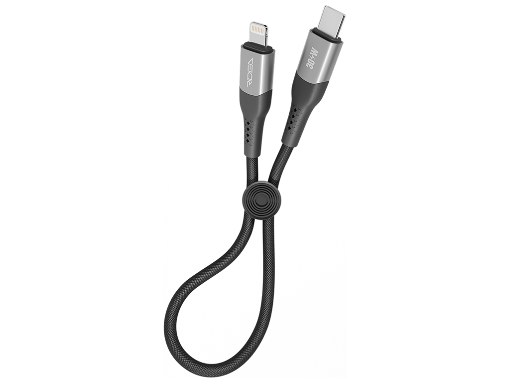 Кабель USB Ridea RC-US42 UltraStrong Type-C to Lightning 30W 0.25м, Цвет Черный