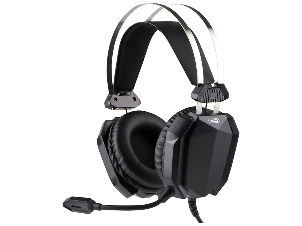 Игровые наушники XO-GE-07 Static RGB Long mic USB+Dual 3.5мм, Цвет Черный