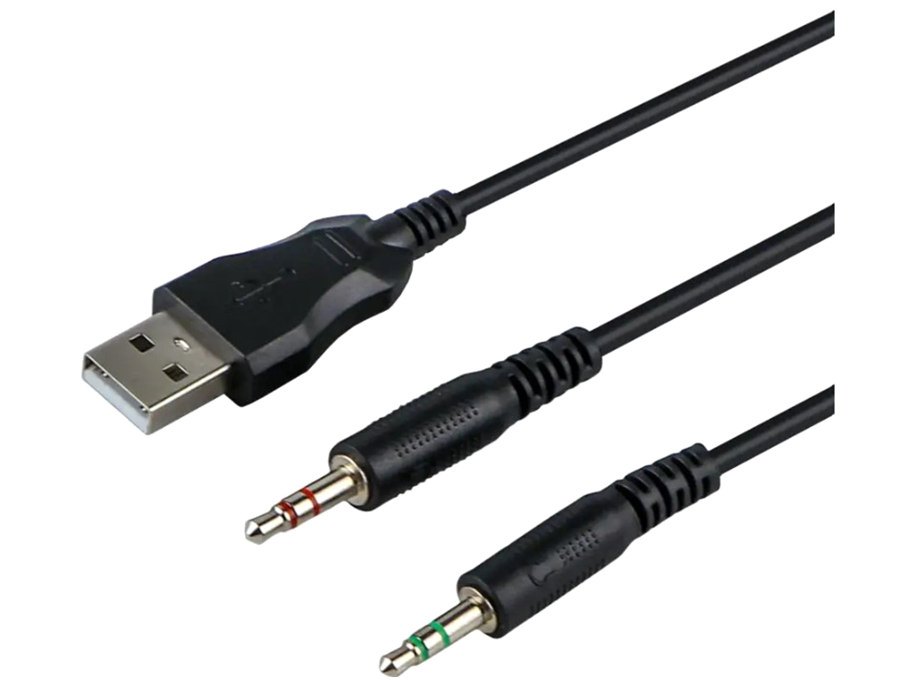 Игровые наушники XO-GE-07 Static RGB Long mic USB+Dual 3.5мм, Цвет Черный
