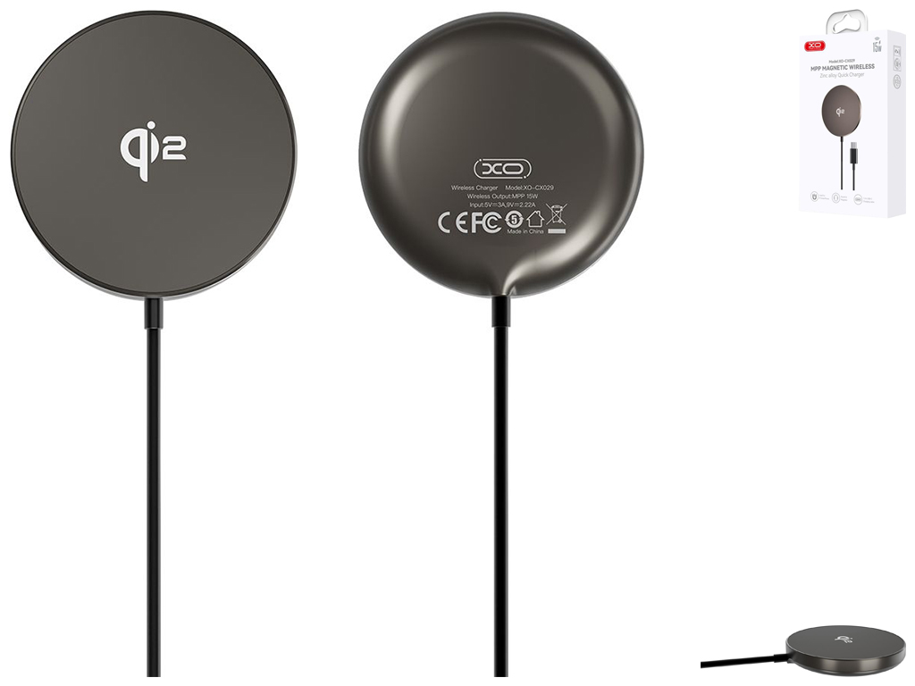 Беспроводное Зарядное Устройство XO CX029 QI2 Magnetic 15W Цвет Черный
